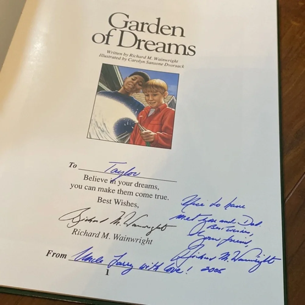 AUTOGRAPHED Garden of Dreams Richard Wainwright‎ hardcover children’s book
